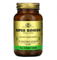 Гінкго Білоба супер, Super Ginkgo, Solgar, 120 вегетаріанських капсул
