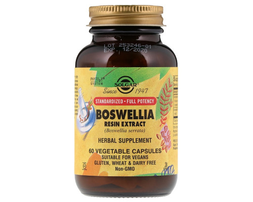 Босвелія (Boswellia Resin), Solgar, екстракт, 60 вегетаріанських капсул