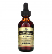 Мелатонін, Melatonin, Solgar, рідкий, смак чорної вишні, 10 мг, 59 мл
