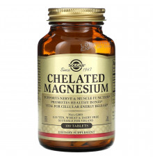 Магній хелат, Chelated Magnesium, Solgar, 100 таблеток