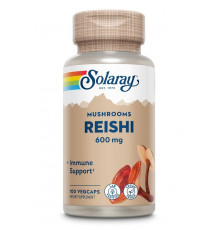 Грибы рейши,  Reishi Mushroom, Solaray, 600 мг, 100 растительных капсул