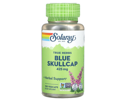 Шоломниця, екстракт, Blue Skullcap, Solaray, для веганів, 425 мг, 100 капсул