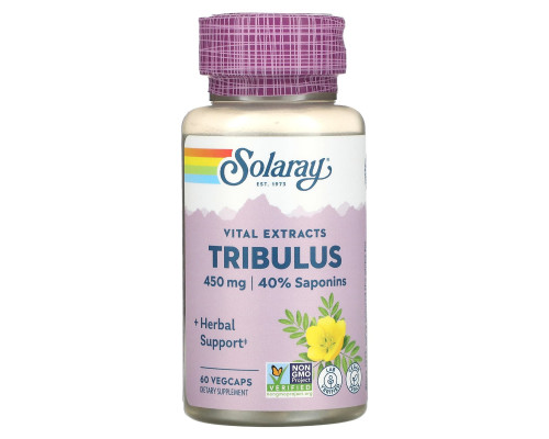 Трибулус, Tribulus Extract, Solaray, для чоловіків, 450 мг, 60 вегетаріанських капсул
