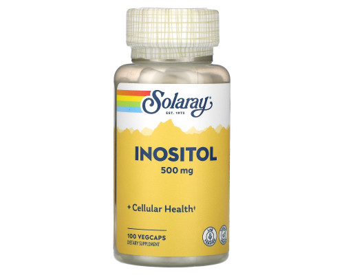 Інозітол, Inositol, Solaray, 500 мг, 100 вегетаріанських капсул