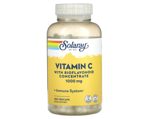 Вітамін С з біофлавоноїдами, Vitamin C, Solaray, концентрат, 1000 мг, 250 капсул