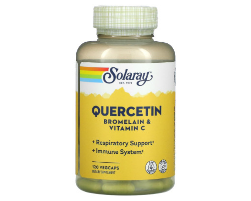 Комплекс від алергії, QBC Plex, Solaray, кверцетин, бромелайн, вітамін С, 120 капсул