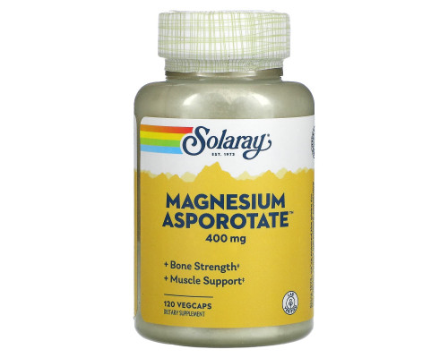 Магній аспартат, Magnesium Asporotate, Solaray, 120 капсул