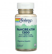Панкреатин, Pancreatin 1300, Solaray, 90 капсул