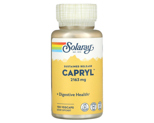 Каприлова кислота, Capryl, Solaray, поступове вивільнення, 100 капсул