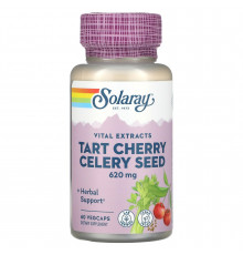 Екстракт вишні і насіння селери, Tart Cherry Celery Seed, Solaray, 620 мг, 60 вегетаріанських капсул
