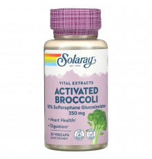 Брокколи, активированный экстракт семян, Broccoli, Solaray, 350 мг, 30 вегетарианских капсул