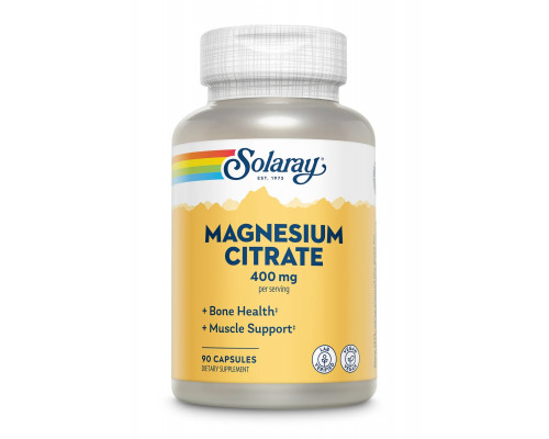 Магній цитрат, Magnesium Citrate, Solaray, 400 мг, 90 капсул