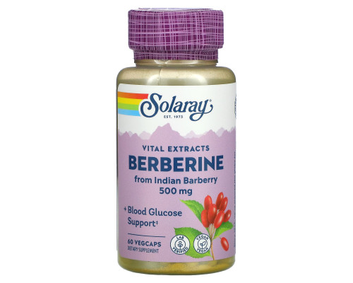 Берберин, Berberine, Solaray, 500 мг, 60 вегетаріанських капсул
