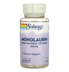 Монолаурін, Monolaurin, Solaray, 500 мг, 60 капсул