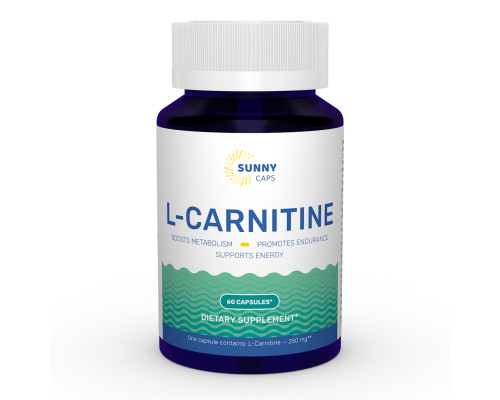 L-карнітин, L-carnitine Powerfull, Sunny Caps, 250 мг, 60 капсул