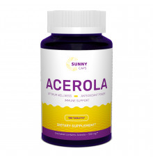 Ацерола, Acerola, Sunny Caps, 500 мг, 100 таблеток