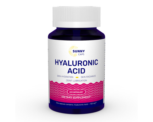 Гіалуронова кислота, Hyaluronic Acid Powerfull, Sunny Caps, 120 мг, 60 капсул