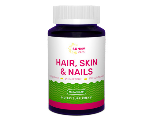 Комплекс шкіра, волосся, нігті, Hair, Skin & Nails Complex Powerfull, Sunny Caps, 100 капсул