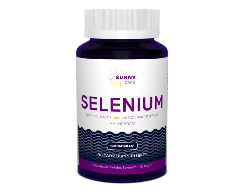 Селен, Selenium Powerfull, Sunny Caps, 50 мкг, 100 капсул