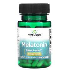 Мелатонин, Melatonin, Swanson, 3 мг, 60 капсул