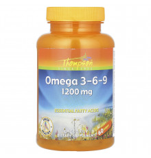 Омега 3 6 9, Omega 3-6-9, Thompson, 1200 мг, 60 капсул