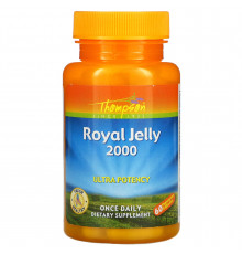 Маточное молочко, Royal Jelly, Thompson, сверхэффективное, 2000 мг, 60 вегетарианских капсул