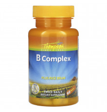 В-комплекс плюс рисовые отруби, B Complex, Thompson, 60 таблеток