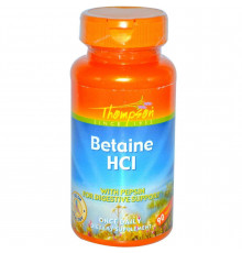 Бетаина гидрохлорид, Betaine HCl, Thompson, 90 таблеток