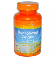 Гидролизат желатина, Hydrolyzed Gelatin, Thompson, 2000 мг, 60 таблеток