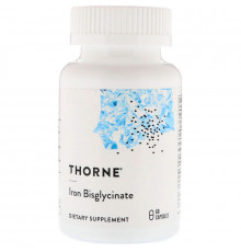 Залізо, Iron Bisglycinate, Thorne, 60 капсул