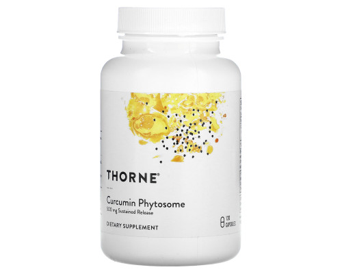 Фітосома куркуміну, Curcumin Phytosome, Thorne, 500 мг, 120 капсул пролонгованого вивільнення