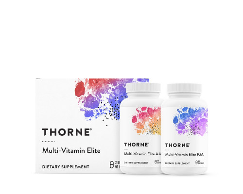 Мультивітаміни еліт до полудня і після полудня, Multi-Vitamin Elite Details, Thorne, 2 пляшки по 90 капсул