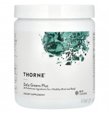 Суперфуд, Daily Greens Plus, Thorne, для здоров'я розуму та тіла, 204 г