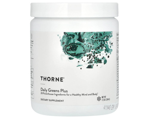 Суперфуд, Daily Greens Plus, Thorne, для здоров'я розуму та тіла, 204 г