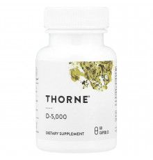 Вітамін D-3, Vitamin D-5000, Thorne, 60 капсул (125 мкг на капсулу)