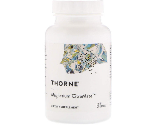 Цитрамат магнію, Magnesium Citramate, Thorne, 90 капсул