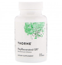 Ресвератрол, птеростільбен, куркумін, PolyResveratrol-SR, Thorne, 60 капсул