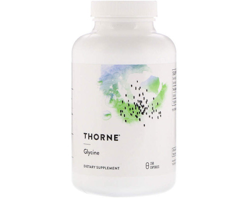 Гліцин, Glycine, Thorne, 250 капсул (500 мг у капсулі)