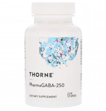 Гамма-аміномасляна кислота, PharmaGABA-250, Thorne, 60 капсул (250 мг на капсулу)