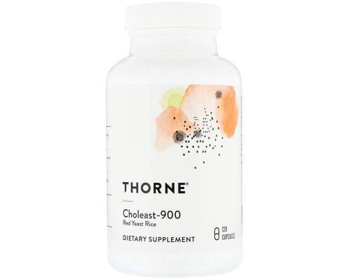 Червоний дріжджовий рис, Choleast-900, Thorne, 120 капсул (900 мг на капсулу)
