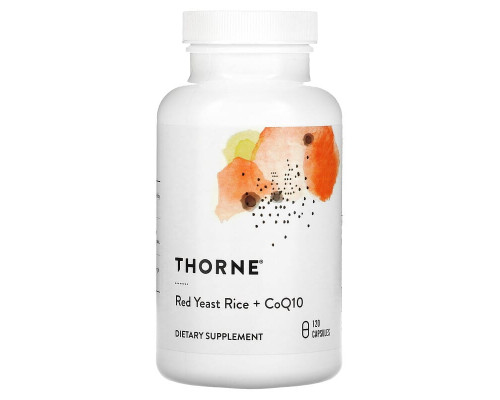 Червоний дріжджовий рис з коензимом, Red Yeast Rice + CoQ10, Thorne, 120 капсул