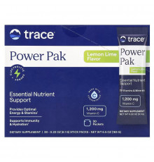 Електроліти, Electrolyte Stamina PowerPak, Trace, лимон-лайм, 30 пакетів по 6,1 г