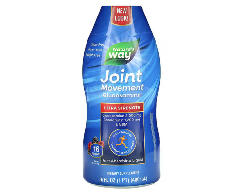 Глюкозамін для рухливості суглобів, Joint Movement Glucosamine, Nature's Way, смак ягід, 480 мл