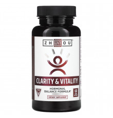 ДГЭА (дегидроэпиандростерон), Clarity & Vitality, Zhou Nutrition, гормональная сбалансированная формула, 60 вегетарианских капсул