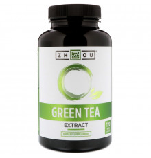 Зеленый чай, экстракт, Green Tea, Zhou Nutrition, 120 вегетарианских капсул