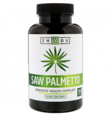 Со пальметто, здоровье простаты, Saw Palmetto, Zhou Nutrition, 100 капсул
