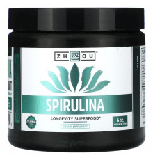 Спирулина, Spirulina, Zhou Nutrition, суперпродукт долголетия, порошок, 170 г