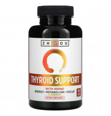 Поддержка щитовидной железы, Thyroid Support, Zhou Nutrition, 60 вегетарианских капсул