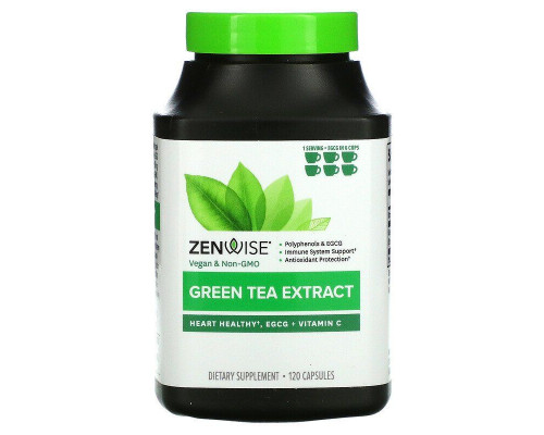 Зелений чай екстракт, Green Tea Extract, Zenwise Health, 120 капсул