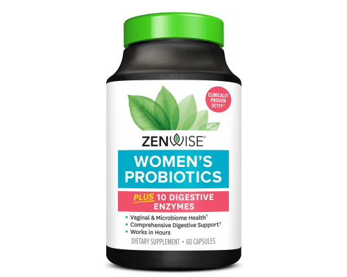 Пробіотик для жінок, Women's Probiotic Plus 10 Digestive Enzymes, Zenwise Health, із травними ферментами, 60 вегетаріанських капсул